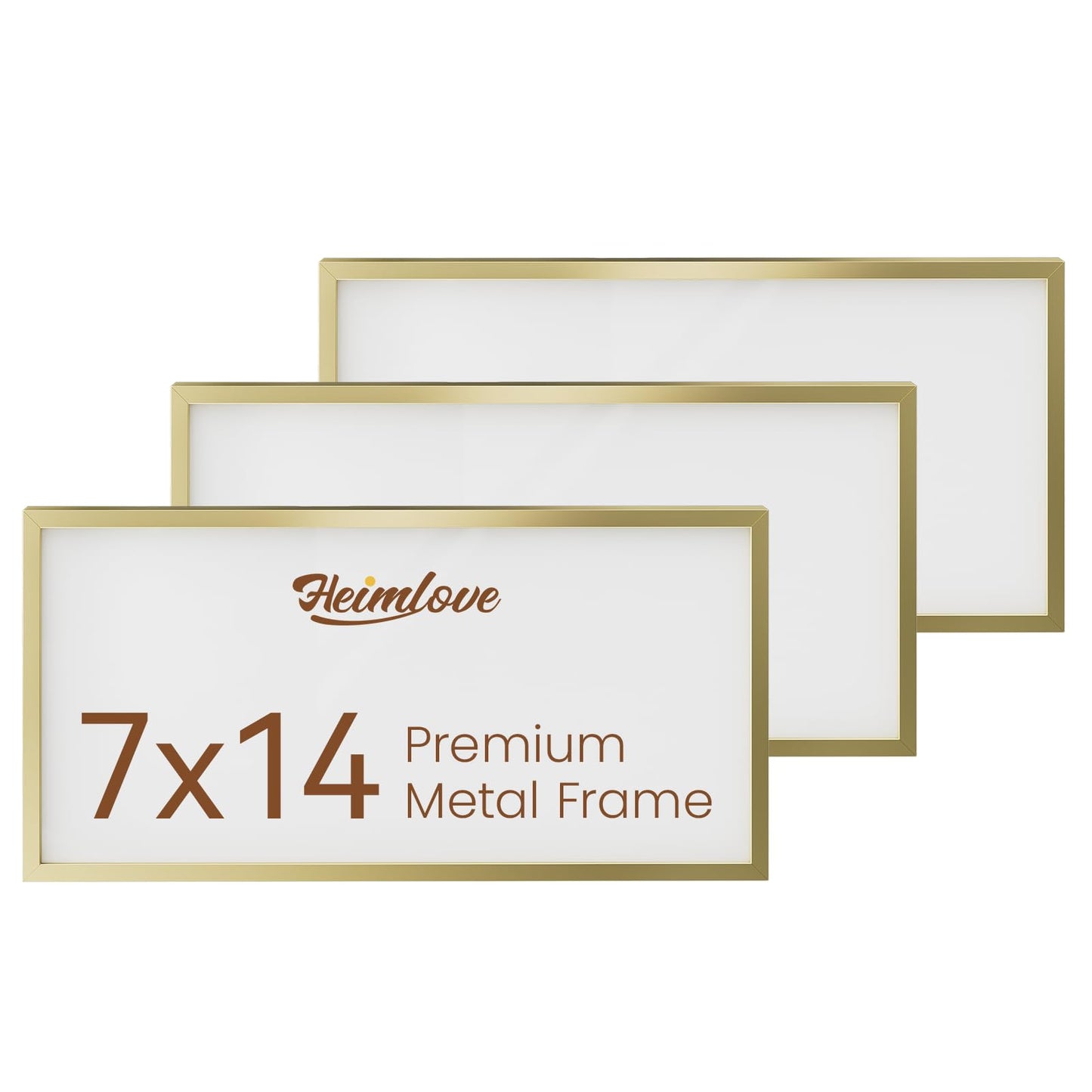 Gold Metal Picture Frame – 7" x 14"