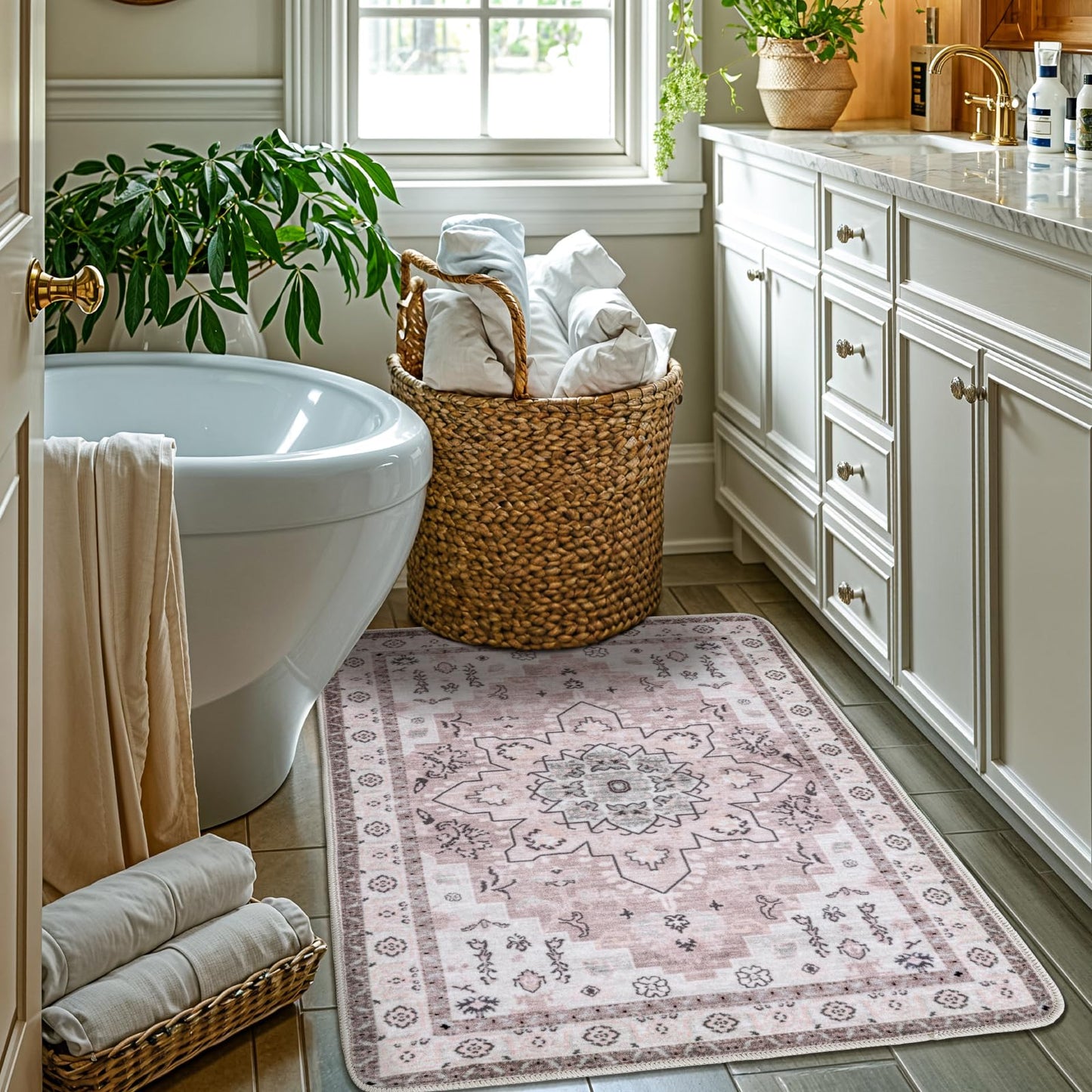 Willow Boho Accent Rug – Sage & Blush - 2x3