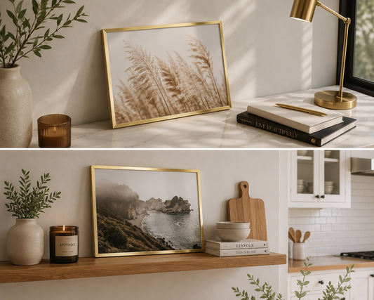 Gold Metal Picture Frame – 7" x 14"