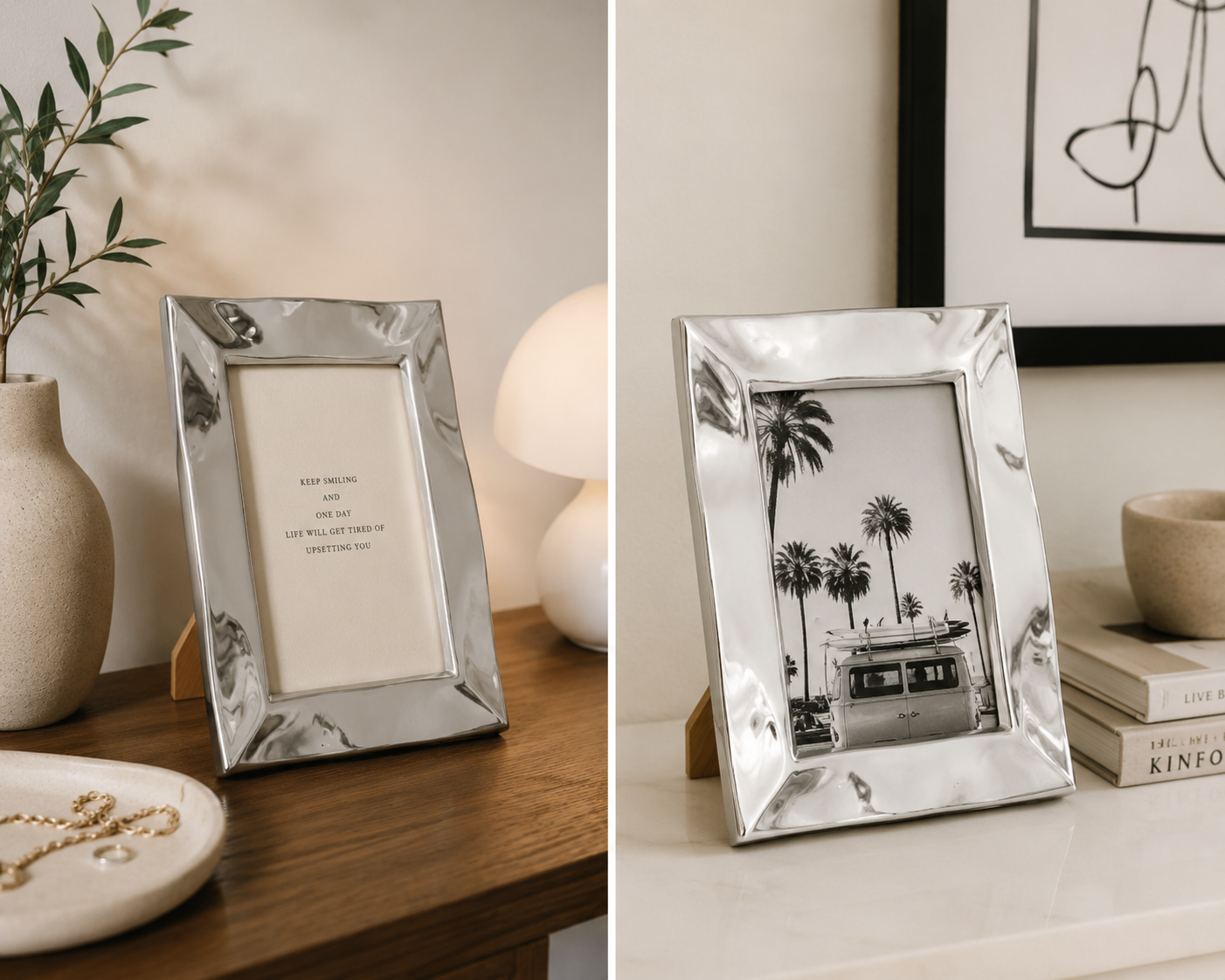 Modern Recycled Aluminum Picture Frame - 8.6" x 6.7"