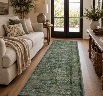 Heritage Vintage Runner Rug – Sage Green
