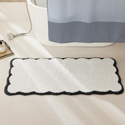 Luxury Scalloped Microfiber Bath Rug